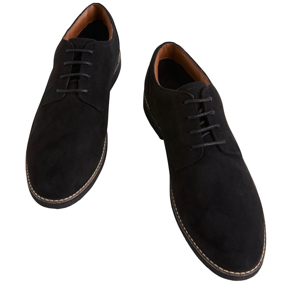 LIKE NEW - H & M Men’s Black Suede Derby Dress Shoe, Office, Party  Size 10.5
